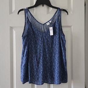 GAP Blue Floral Twist Tank